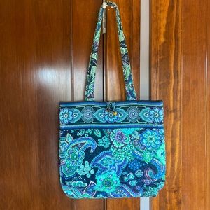 Vera Bradley Tote bag in older blue pattern design. Used, in great condition!